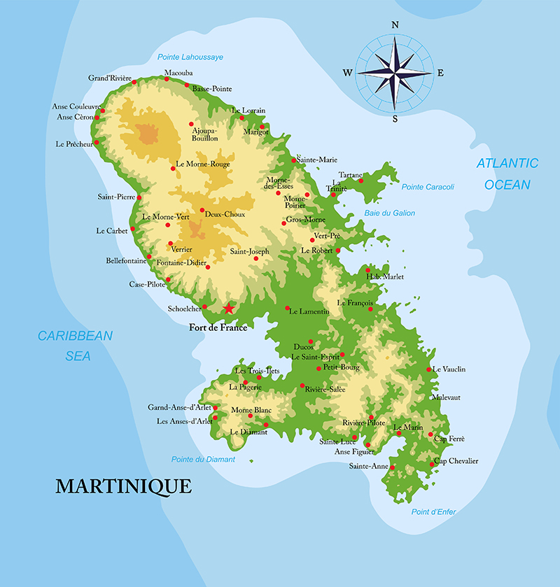 Carte de la Martinique