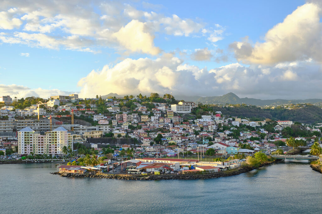 Vue sur Fort de France, le chef lieu de la Martinique